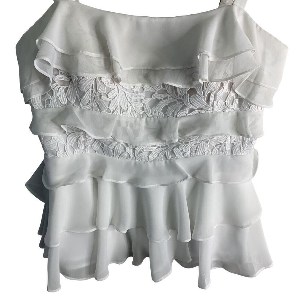 Lilly Pulitzer Olive Top Womens Size 12 Resort White Chiffon Ruffles NWT $168 - Picture 7 of 13